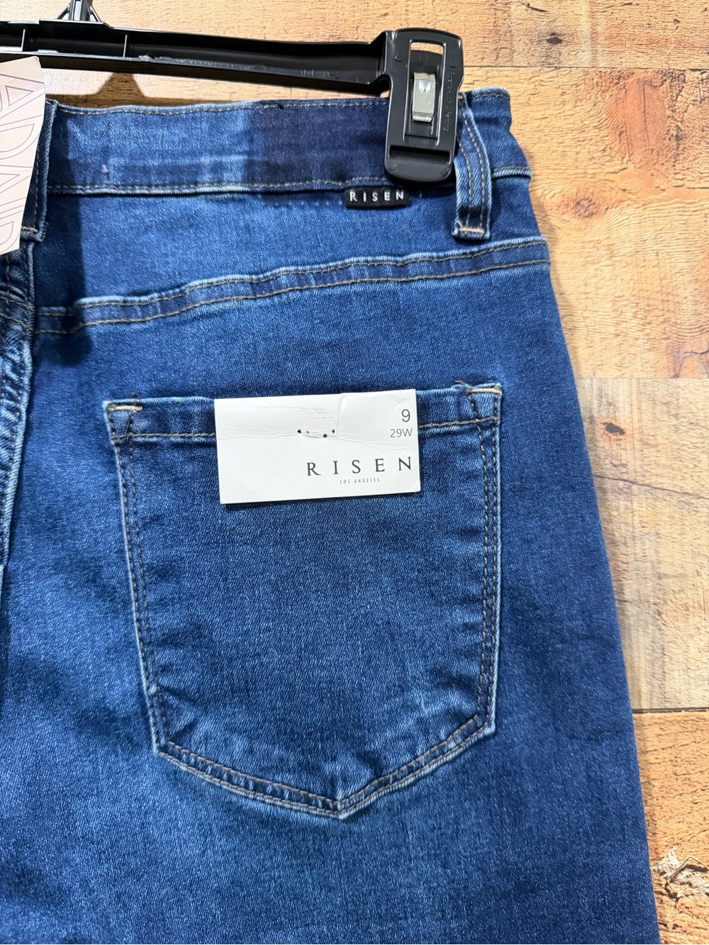 New With Tags Risen Dark Blue Wide-Leg Flare Jeans Size 9 - Picture 4 of 6